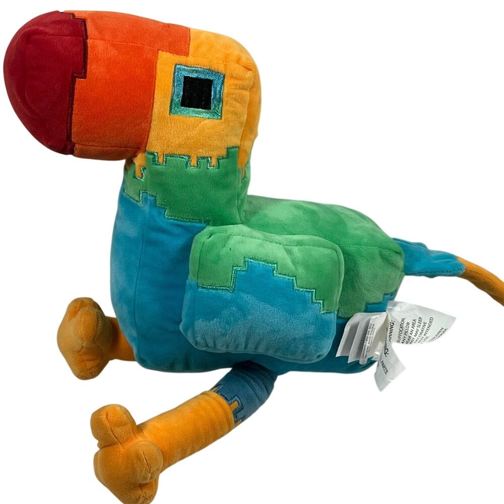 Minecraft Legends Parrot Character Pillow Buddy Soft Tropical Plush Toy 13"